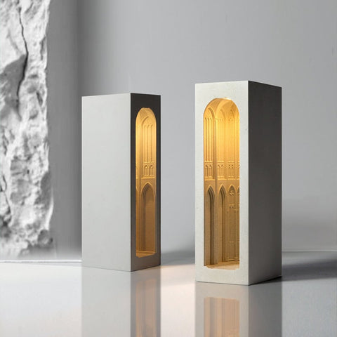 Cologne Cathedral/Desk lamp/Night light/Cement/Minimalist/Modern/Desk Set/Home Decor/Gift for her/Concrete Decor/Nordic home